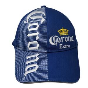Corona Extra Strapback Baseball Hat Blue One Size Adjustable Embroidered